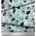 thumbnail image 3 of Soimoi Blue Cotton Voile Fabric Circle & Cupcakes Party Print Fabric by the Yard 42 Inch Wide, 3 of 3