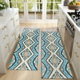 thumbnail image 4 of Kitchen Rugs Sets Of 2,Blue and Orange Floral Boho Pattern Anti Fatigue Kitchen Mat Rugs Non Slip Washable,Decorative Kitchen Floor Mats for Kitchen,Sink,Laundry,17"X47", 4 of 5