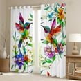 thumbnail image 2 of jejeloiu Colorful Hummingbird Blackout Curtains,Rustic Flower Curtains Pack of 2 (38x45 Each),Ancient Aesthetic Artwork Window Curtains For Girl Teens,Breathable Home Decor, 2 of 6