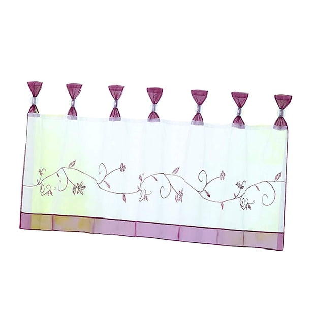 Cortinas Bordadas con Cenefa Pestaña, Niveles / Cortinas para Tratamiento de Ventanas, 4 Y Tamaños Selectivos Púrpura - 60x145cm Macarena Cortinas de ventana bordadas
