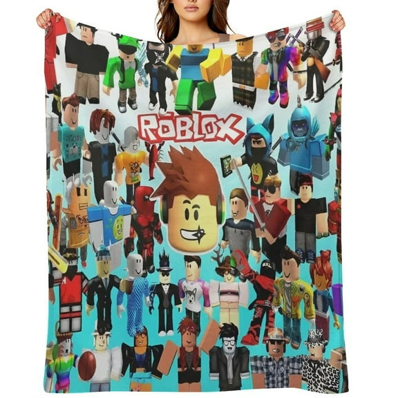 Roblox flannel blanket throw Plush Throw Blanket - Measures - Kids Super Soft Fleece Creeper Battle Bedding