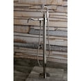 thumbnail image 2 of Kingston Brass KS7136ABL English Country Freestanding Tub Faucet with Hand Shower, Polished Nickel, 2 of 8