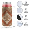 thumbnail image 4 of 2 Pieces Sleeves Beer Cooler Bags Insulated Collapsible Can Sleeves Abstract Bohemian Brown Soda Beer Can Covers for Bulk for Soda, 4 of 4