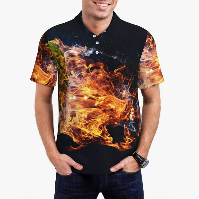 Bingfone POLO à Boutons pour Hommes, Chemises et T-shirts à Séchage Rapide pour l'Été, Adapté pour les Vacances et les Affaires - Très Grand