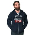 thumbnail image 4 of Funny Worlds Greatest ATM Dad Joke Men's Big & Tall Graphic Zip Up Hoodie Brisco Brands 5X, 4 of 5