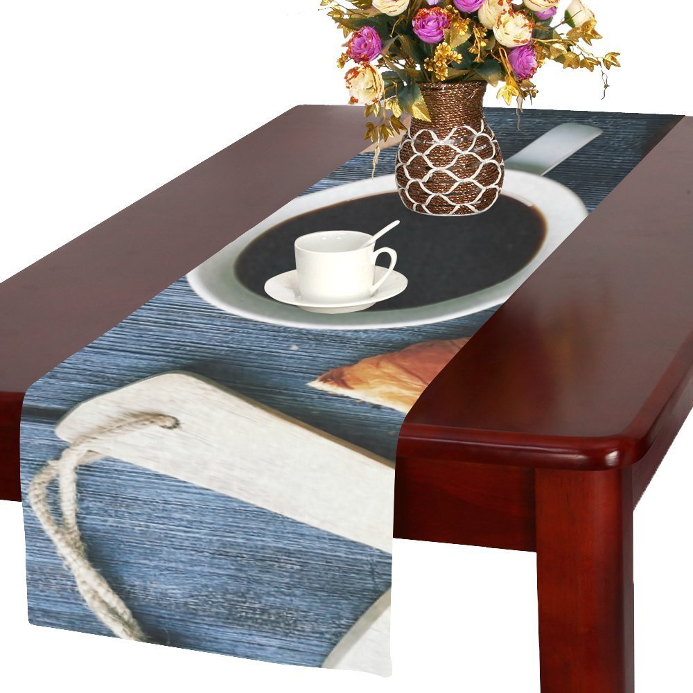 MYPOP Breakfast with Croissants Leaves Cutting Board Cotton Linen Table ...