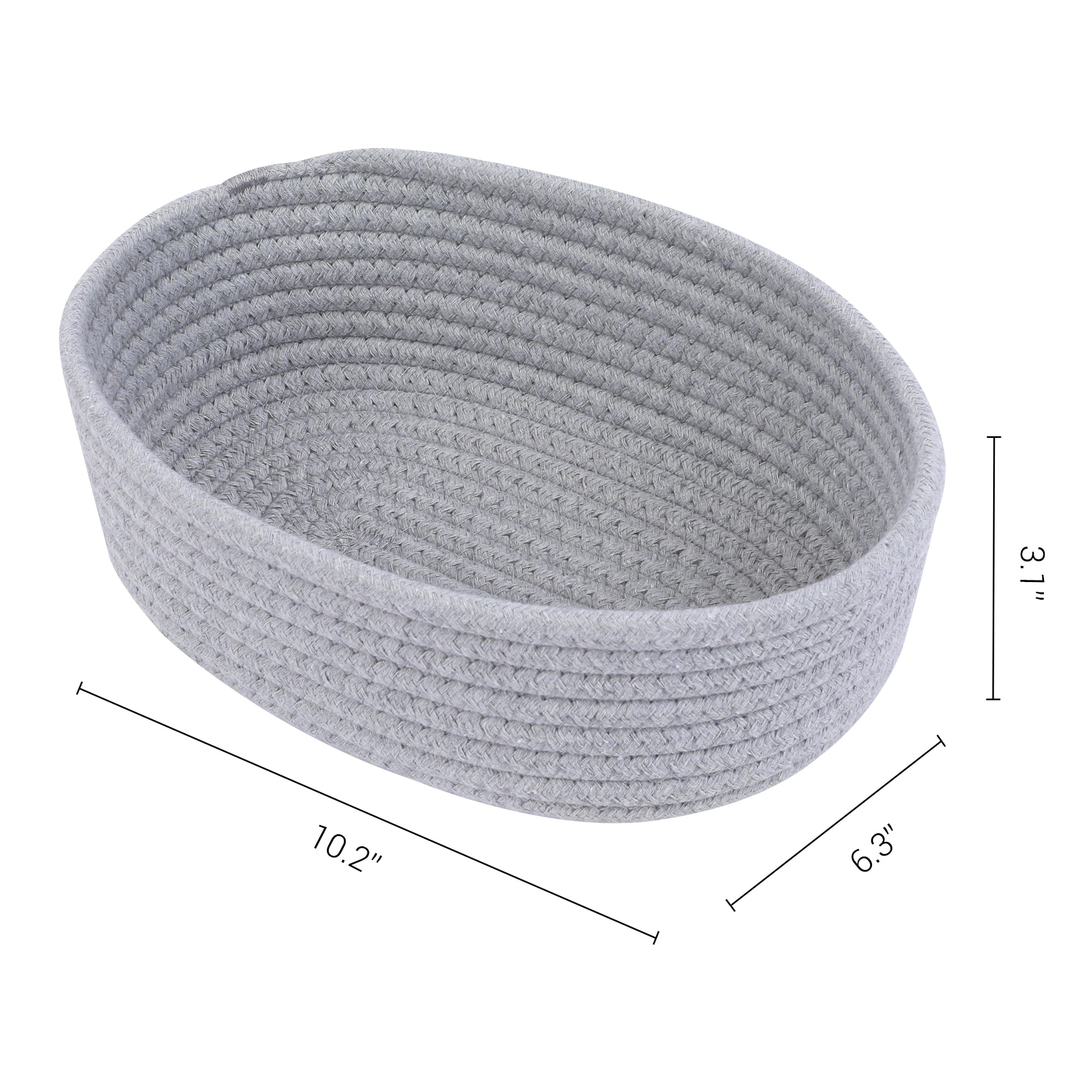 Unique Bargains 3Pcs Storage Basket for Key Tray Bowl Gray 10.2*6.3*3.1in