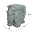 thumbnail image 3 of GDF Studio Irma Outdoor 11.25 inches Lightweight Concrete Garden Stool, Copper Patina Elephant, 3 of 5