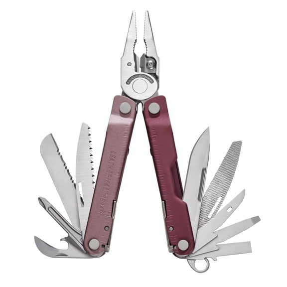 LEATHERMAN, Rebar Multitool with Premium Replaceable Wire Cutters and Saw, Heathered Cranberry