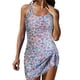thumbnail image 1 of MKLEKYY Trajes De Baño Mujer 2 Piezas Women'S Swimwear Tankini 2 Piece Normal Swimsuit Backless 2 Piece Printing Adjustable Print Color Padded Strap Bathing Suits Sexy Vacation Beach Wear, 1 of 6