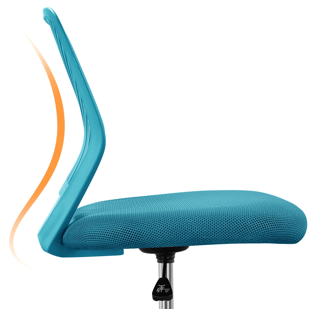 Alden Design Adjustable Armless Mid Back Office Chair, Turquoise