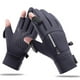 thumbnail image 4 of Guantes 2 dedos Flip invierno pantalla táctil para mujeres hombres deportes al aire libre (L) gris, 4 of 6
