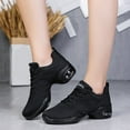 thumbnail image 2 of Women's Jazz Shoes Lace-up Dance Sneaker,Air Cushion Mesh Jazz Dance Shoes Split Sole Platform Athletic Walking Shoes, 2 of 8