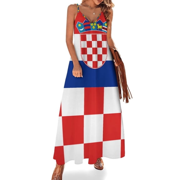 Flag of Croatia at The UN Sleeveless Dress Loose Women's Dress Dresses Luxury Evening Dresses