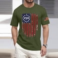 thumbnail image 2 of Hogleaql American Flag Shirts Mens Crew Neck 4th Of July Patriotic Shirt Short Sleeve Independence Day USA Graphic for Men Trendy Tee Tops Army Green 5XL, 2 of 4