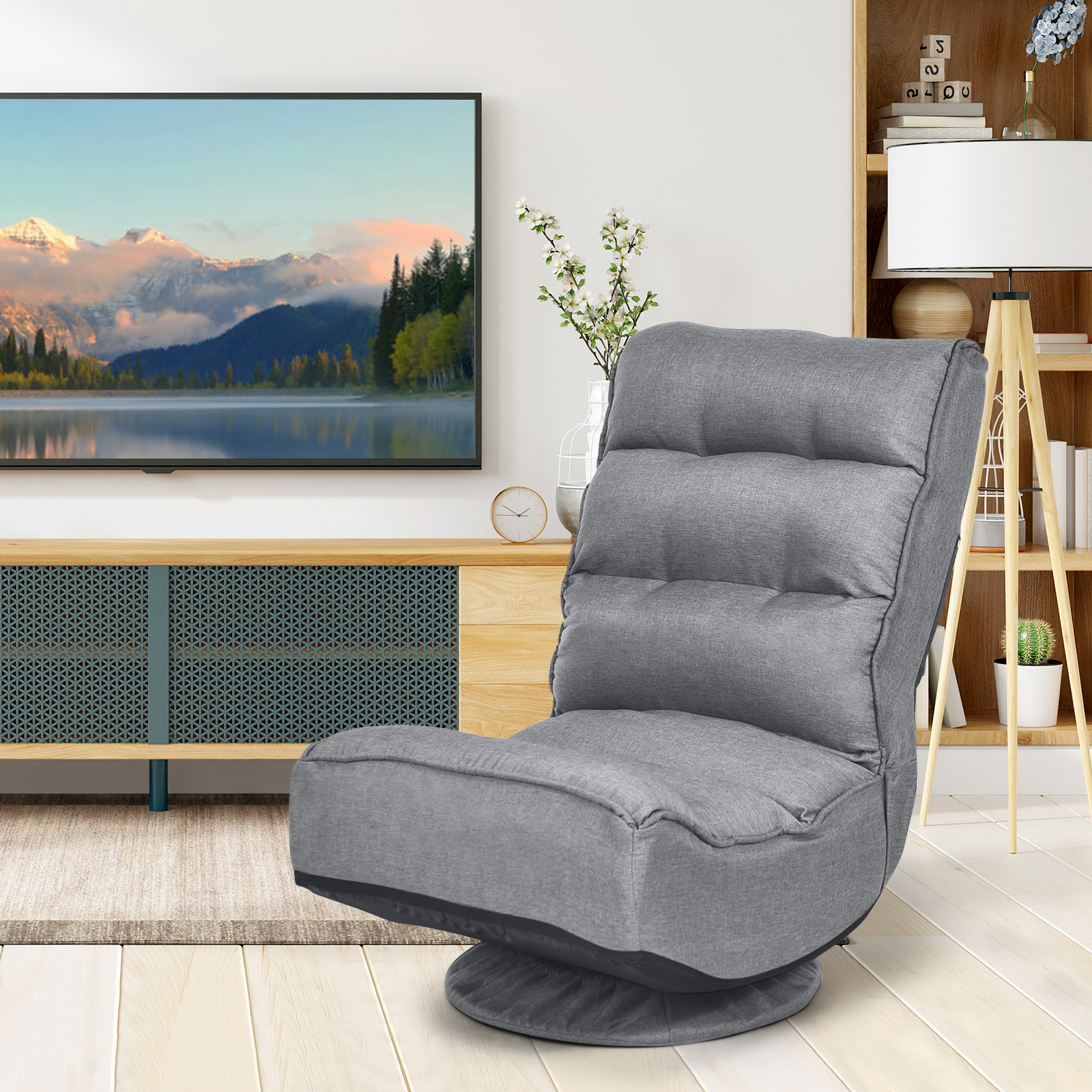 Giantex Rotatable Floor Chair, Foldable Floor Chair, Floor Seat Cushion, Lazy Sofa for Meditation, Yoga, Ideal for Home & Office