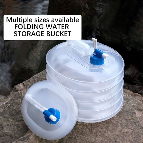HOARBOEG Collapsible Water Container with Spigot, 15L Portable Foldable Water Storage Jug, BPA-Free Camping Water Carrier, Leak-Proof Outdoor Hiking Accessory for RV Travel, 4 gal