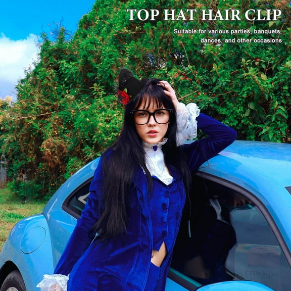 Masteelf Retro Style Hairpin for Women Fascinator Hat Clip Mini Top Hat Hair Clip for Wedding Tea Party Elegant Decorative Hair Accessory