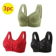thumbnail image 3 of Bigersell Womens Everyday 3 Pack of Bras 3pcs Nursing Bra Style R-72 Breathable Lace Bras R-72-green, 3 of 6