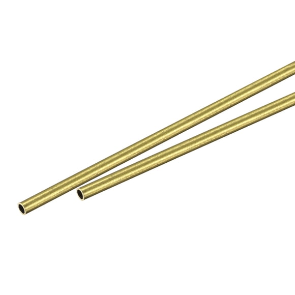 Unique Bargains 1.6mm OD 0.25mm Wall Thickness 300mm Length Brass Tube 2 Pack