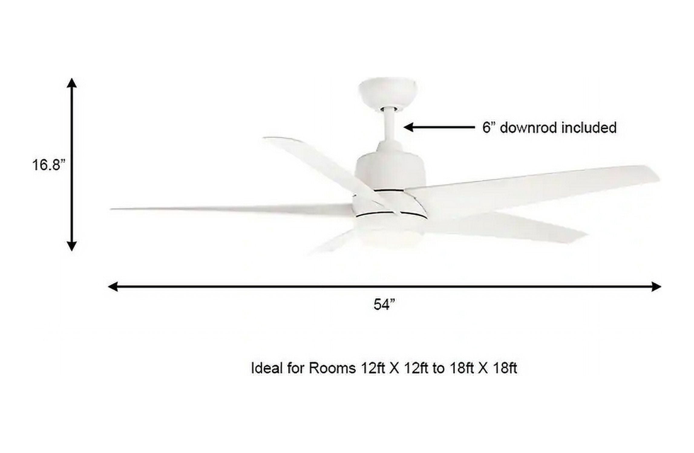 Mena 54 in. LED Ceiling Fan, Indoor Light Blade, For Outside Room 