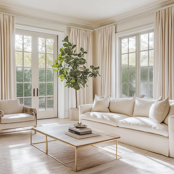 Zeerobee Curtain Rods for Windows 32 to 240, 1 Inch Heavy Duty Adjustable Drapery Rods, Modern Indoor/Outdoor Curtain Pole for Bedroom, Living Room, , Farmhouse, 32"-240", Nickel