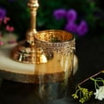 thumbnail image 6 of Efavormart 13" Tall | Gold Lace Design Amber Glass Hurricane Candle Holder Table Centerpiece For Weddings Birthday Parties, 6 of 11