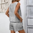 thumbnail image 4 of Arlun Women's Trendy Striped 2 Piece Sets Summer Sleeveless Crew Neck Tank Top Matching Drawstring Shorts Sets Casual Relaxed Fit Comfortable Beach Vacation Outfits 2026 Black L, 4 of 5