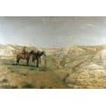 thumbnail image 2 of Eakins, Thomas 18x14 Gold Ornate Wood Framed with Double Matting Museum Art Print Titled - Cowboys In The Badlands, 2 of 4