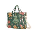 thumbnail image 7 of FORMRS Womens Corduroy Tote Bag Crossbody Shoulder Handbag with Pocket, Brown Christmas Gingerbread, 7 of 7