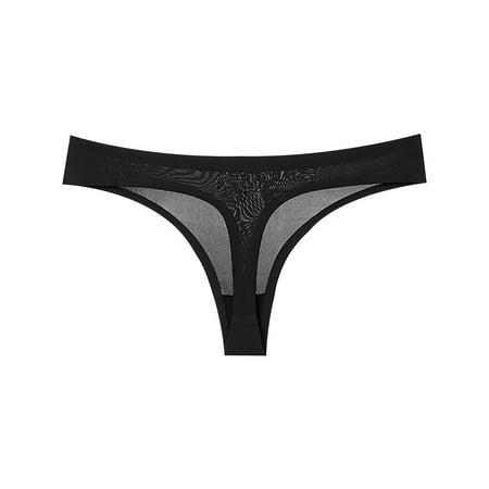 Rovga Underwear Women Seamless Low Waist Ice Silk Panties Solid Color Undies Female Romantic Underpanties