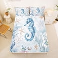 thumbnail image 5 of Erosebridal Kawaii Seahorse Bed Sheets,Ocean Animal Colorful Coral King Sheets For Boys Kids 4pcs, 5 of 6