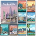 thumbnail image 2 of Pósteres de ciudades turísticas de fama mundial, impresiones de Londres, Nueva York, arte de pared de viaje, pintura en lienzo, imagen para decoración del hogar y la sala de estar, 2 of 5