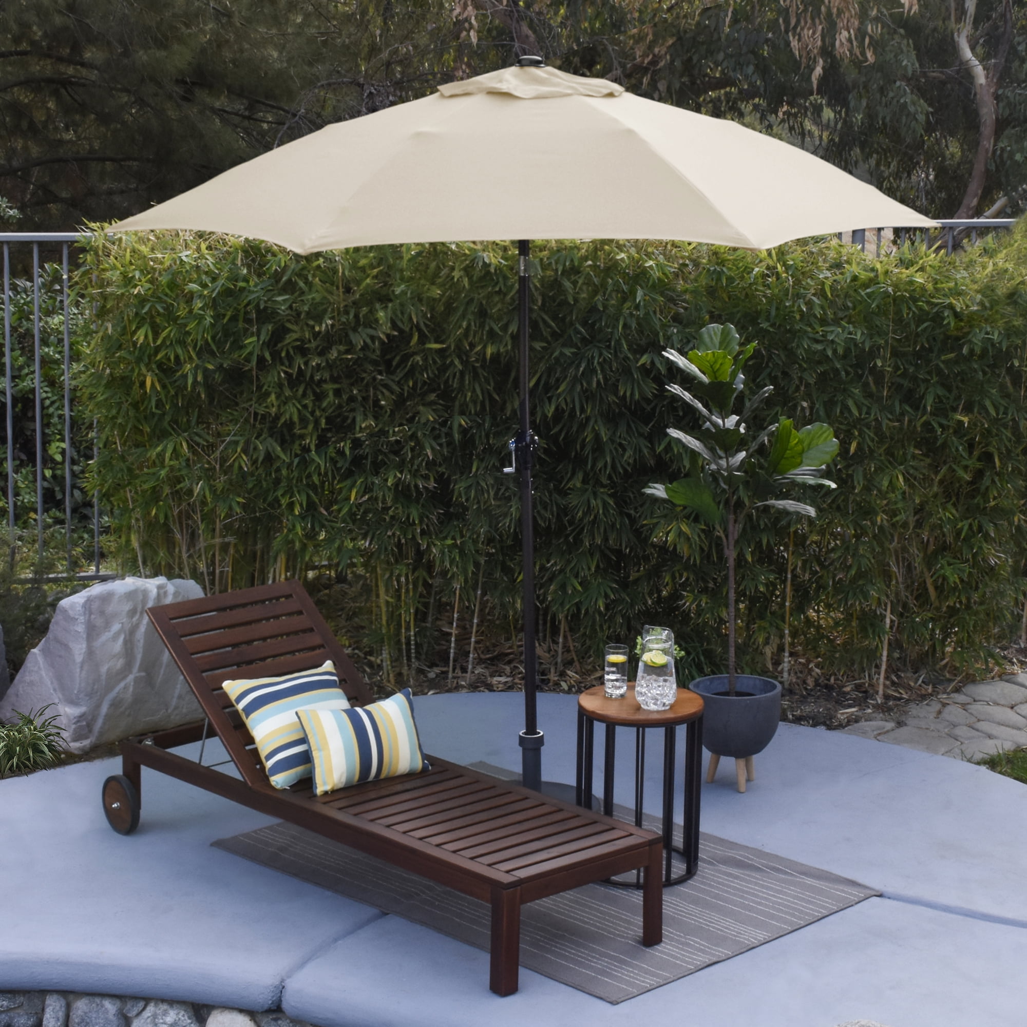 Sunline 9 ft Crank Open Push Tilt Fiberglass Ribs Aluminum Pole Market Patio Umbrella