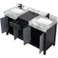 thumbnail image 6 of Lexora Home Zilara 60" Double Marble Top Bathroom Vanity with Black Faucet, 6 of 15