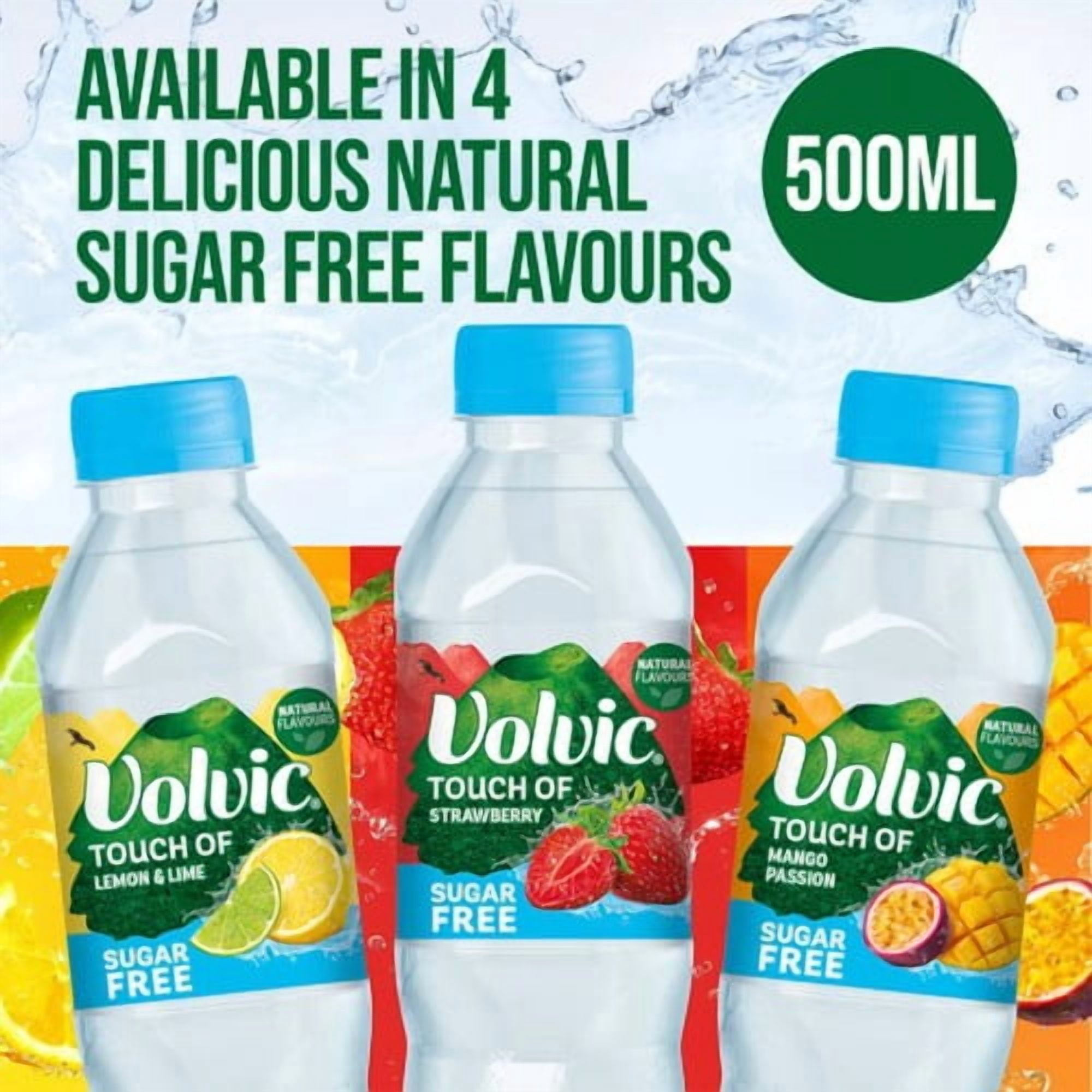 Volvic Touch of Fruit Strawberry Still Flavoured Water Multipack 6 x 500ml, British Import (Pack of 2)