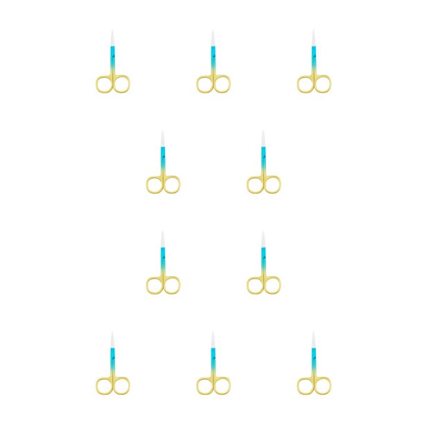 Pinza para cutículas Seitruly tijeras de acero inoxidable recortadora de cejas resistente al desgaste práctico accesorio Aerosol Oro Azul 10Conjunto