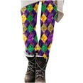 thumbnail image 2 of DDAPJ pyju Mardi Gras Outfit for Women, Mardi Gras Leggings Tuesday Carnival Mask Graphic Tights High Waisted Stretchy Casual Workout Yoga Pants Multicolor XL, 2 of 6