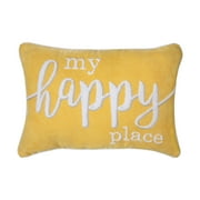 Better Homes & Gardens Decorative Throw Pillow, My Happy Place, Oblong, Yellow, 14" x 20", 1Pack