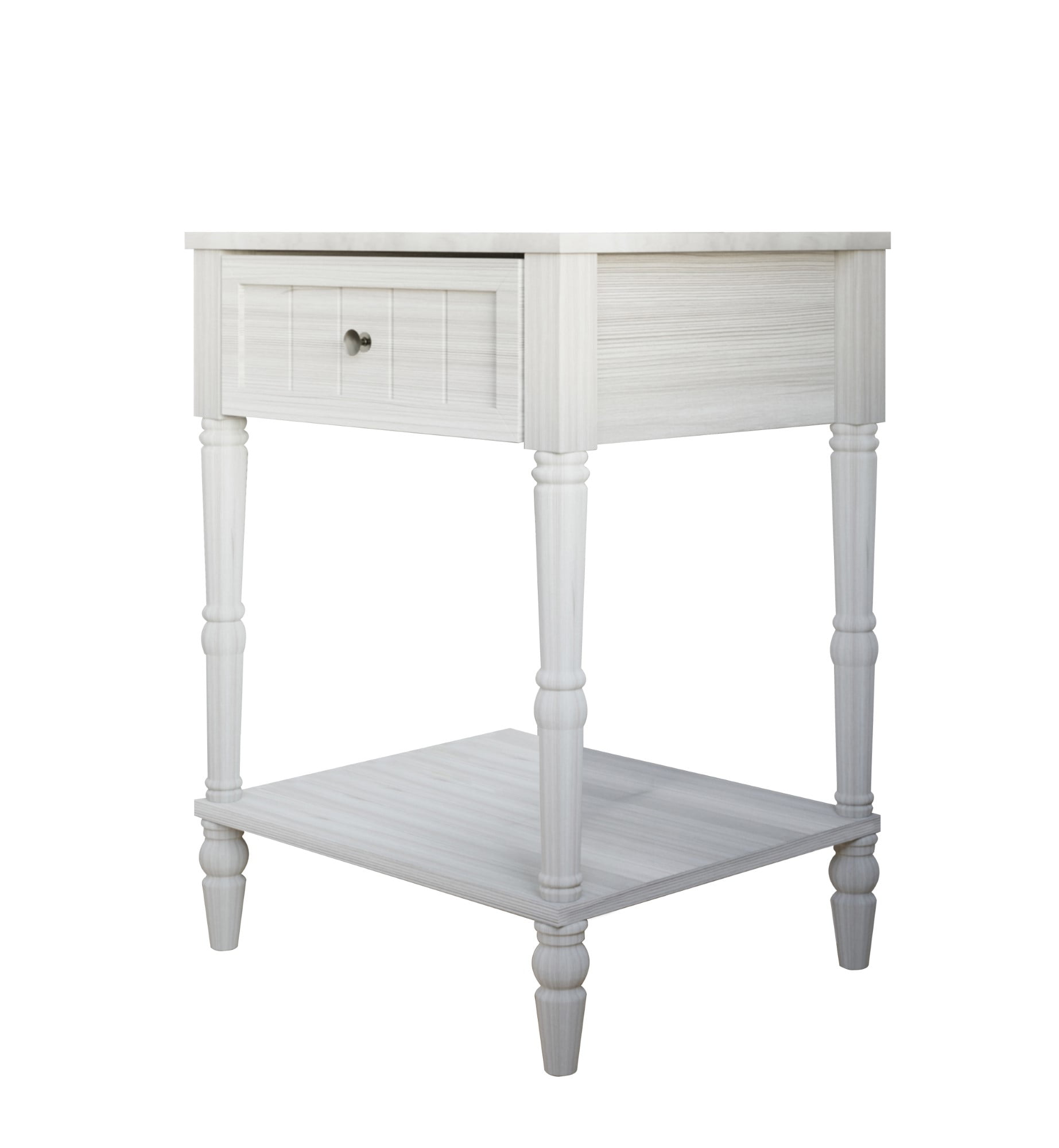 Home Design Billy Queen Upholstered Panel Bed Frame with 2 Nightstands, Warm Gray/Light Gray