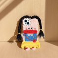 thumbnail image 2 of fluffy phone case compatible with iPhone 14 pro max,fluffy plush phone case with DIY girl braids,Teen Girls Phone Case for iphone14promax (Snow White), 2 of 4