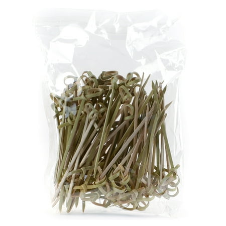 

[1000 PACK] Bamboo Wood Knot Cocktail Skewer Picks - 3.5 Inches Great for Appetizers Parties Samplers Hors D oeuvre Snacks Cheese Biodegradable
