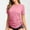 Pink, variant on Fesfesfes Women's Athletic Short-Sleeve Tops Fashion Summer Side Tie Detail Crew Neck T-shirt Solid Color Outdoor Sports Breathable Tee(Pink,S)