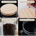 thumbnail image 3 of Glass Coffee Canister Set with Shelf & Spoons - 3 Piece Airtight Seal Coffee Bean Storage Containers & Filter Holder for Kitchen Organization, 3 of 7