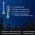 thumbnail image 2 of Gem Stone King 14K Two Tone Gold Simulated Blue Opal Earrings for Women | 0.50 Cttw | Gemstone October Birthstone | Round Cabochon 4MM, 2 of 6