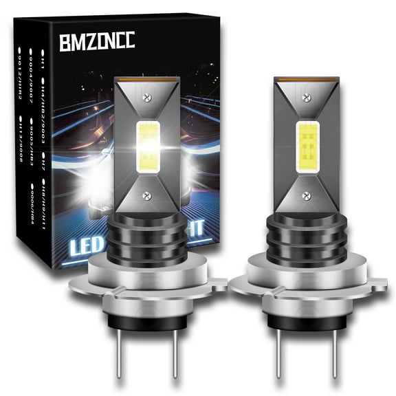 H7 LED Headlight Bulb, 1:1 Mini Size , 6000K White,  Chips , Fanless Fog Lights Halogen Replacement Bulb, Pack of 2