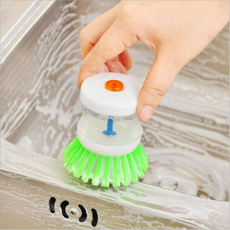 Dish Scrubber Brush with Soap Dispenser Cleaning Brush for Dishes Pot Pan  Cleaning Home Kitchen Tools Random Color 