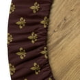 thumbnail image 5 of Ambesonne Fleur De Lis Fitted Round Tablecloth, Royal Pattern, 56"- 60" Diameter, Burgundy Earth Yellow, 5 of 5