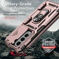 thumbnail image 3 of Galaxy Z Fold 5 Kickstand Armor Case with Slide Camera Lens Protection Cover Built-in 360° Rotate Ring Holder Stand Magnetic Military Shockproof Phone Cover Case for Samsung Galaxy Z Fold 5,
Rosegold, 3 of 9