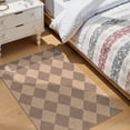 thumbnail image 5 of SUNDEREY 2'x3' Easy Jute Area Rug, Washable Small Front Door Rugs for Entryway Non Slip, Modern Geometric Checkered Door Mat Indoor Carpet for Entrance Couch Kitchen Bathroom RV,Khaki, 5 of 11